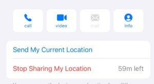 Messages Sharing my location disable