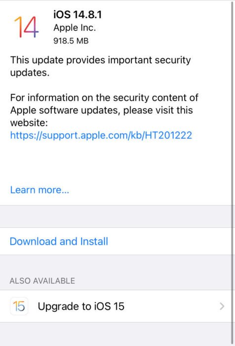 Install iOS 14.8.1 for Better Security